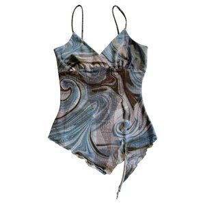 Vintage Y2K RAVEWomen's Sexy Off Shoulder Crop Tops Spaghetti Strap Top Size XS